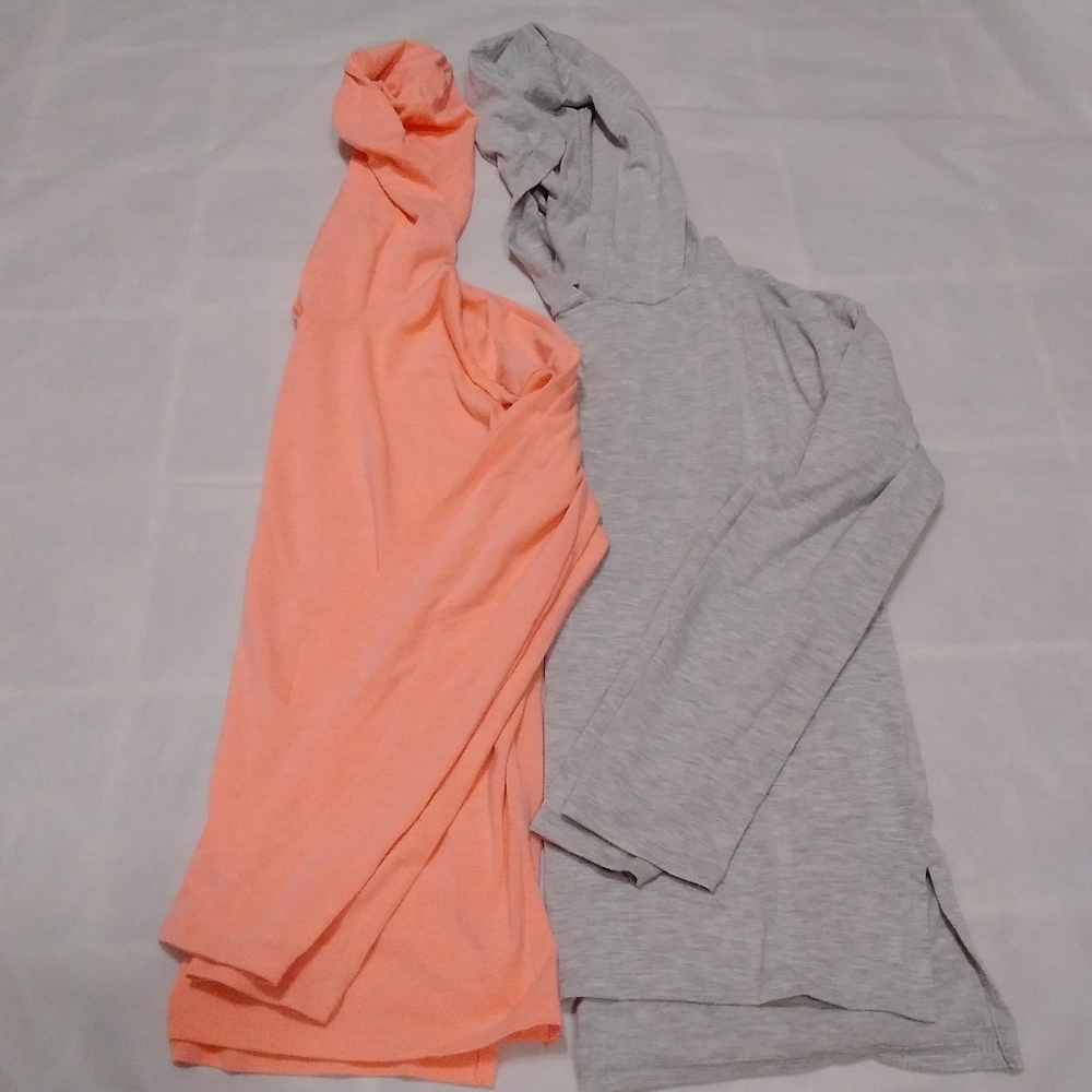 Athletic Works Hooded Long Sleeve Shirts Lg 10/12